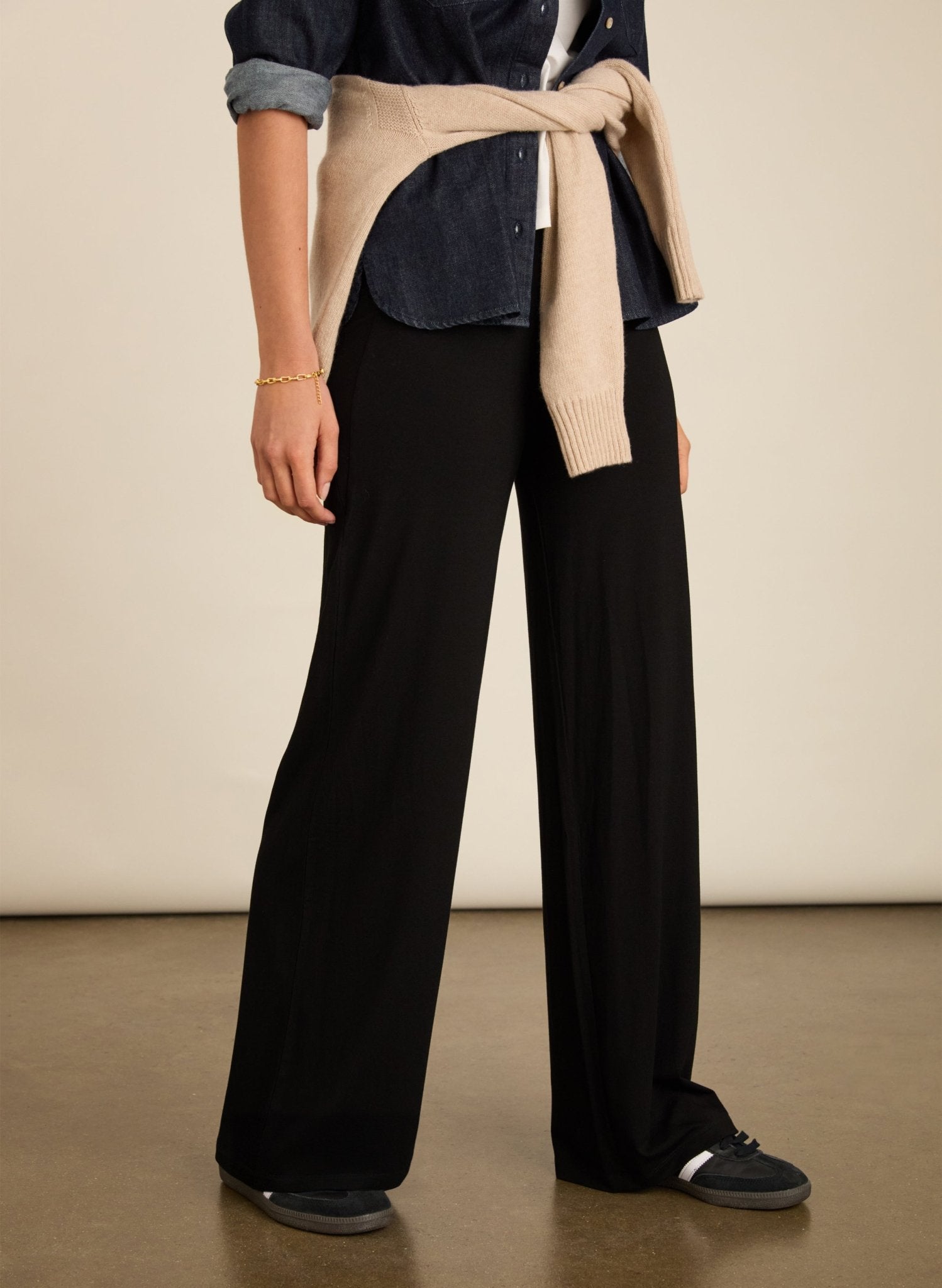 Bonnie Wide Leg Leggings - Caviar Black Baukjen