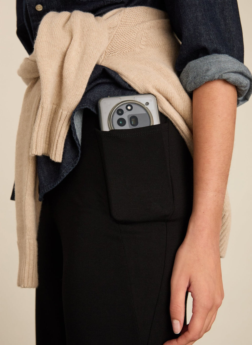 Bonnie Wide Leg Leggings - Caviar Black Baukjen