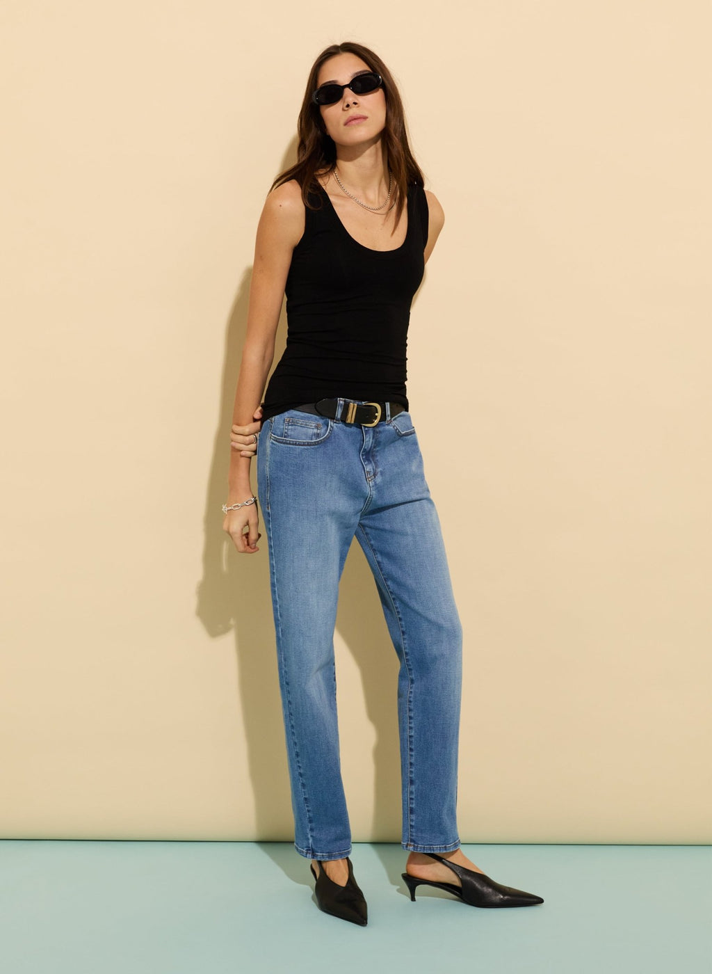 Brenna Scoop Neck Vest - Caviar Black Baukjen