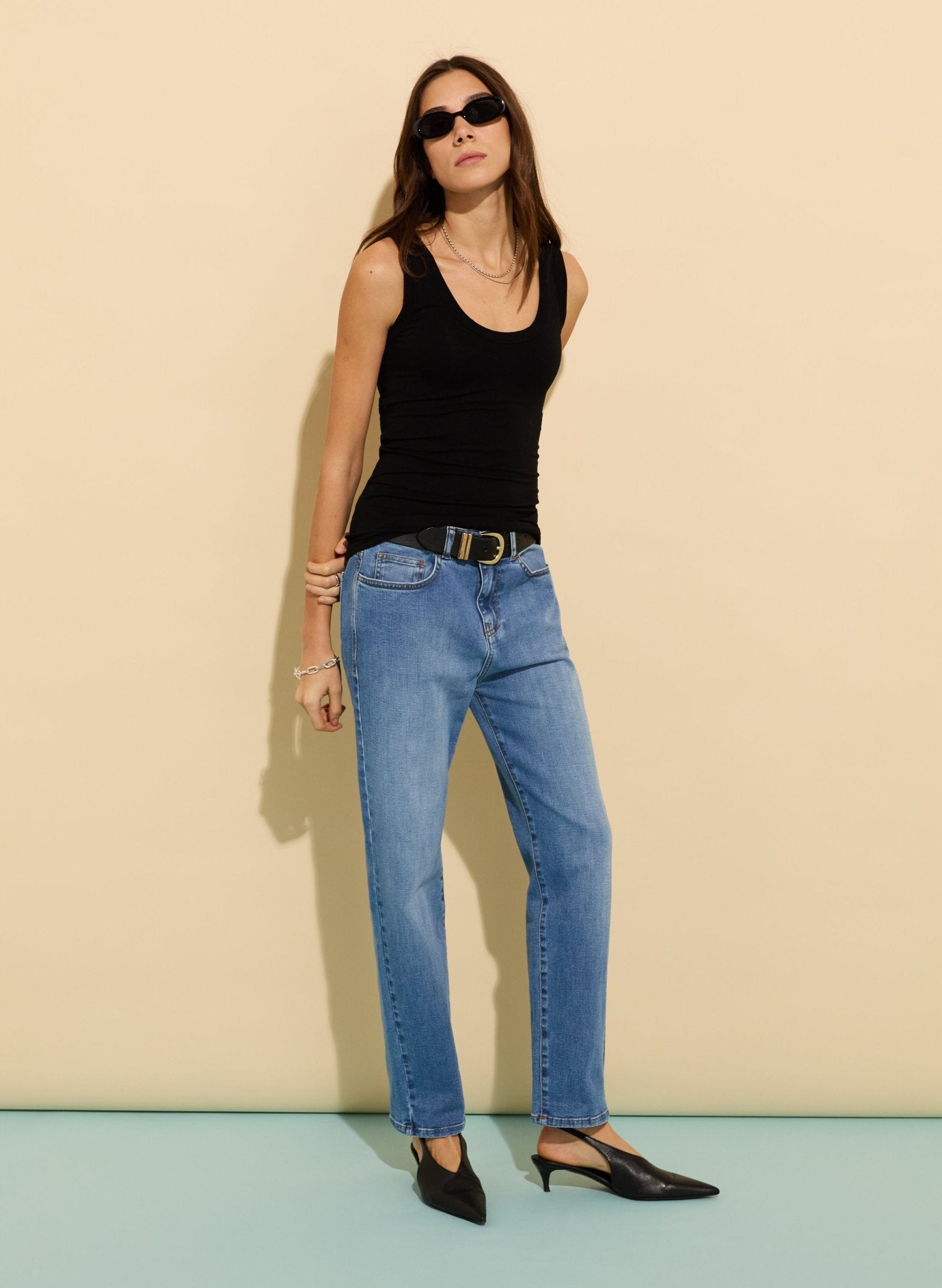 Brenna Scoop Neck Vest - Caviar Black Baukjen