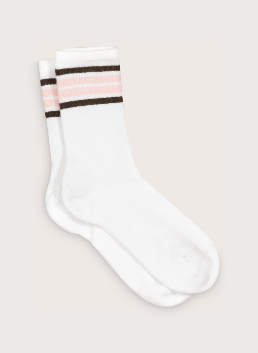Brennan Organic Cotton Socks - White, Chocolate & Pink Baukjen