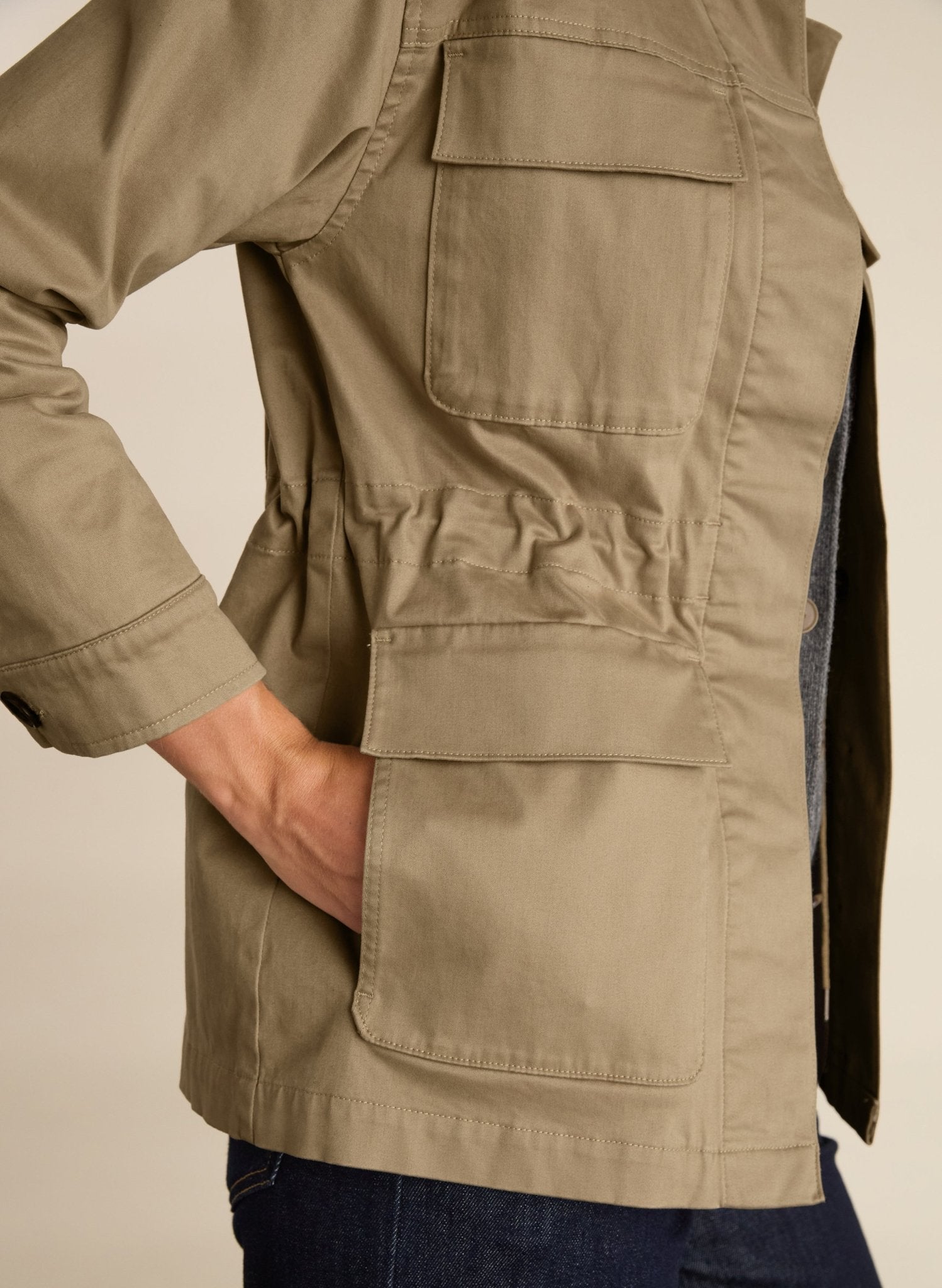 Bridie Organic Cotton Barn Jacket - Sand Baukjen