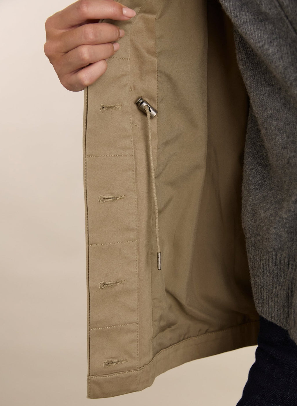 Bridie Organic Cotton Barn Jacket - Sand Baukjen