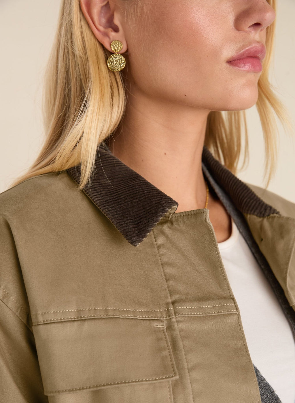 Bridie Organic Cotton Barn Jacket - Sand Baukjen