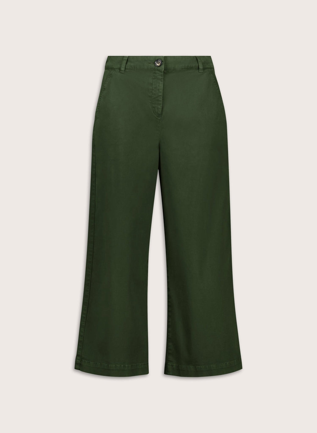 Brielle Organic Cotton Wide Leg Trousers - Deep Khaki Baukjen