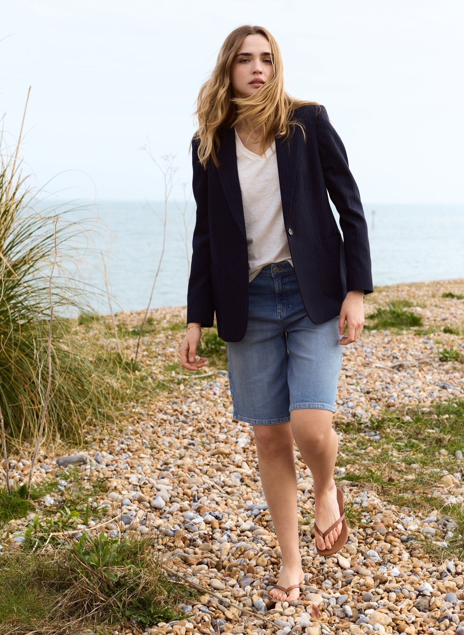 Britney Organic Cotton Stretch Denim Shorts - Light Indigo Baukjen