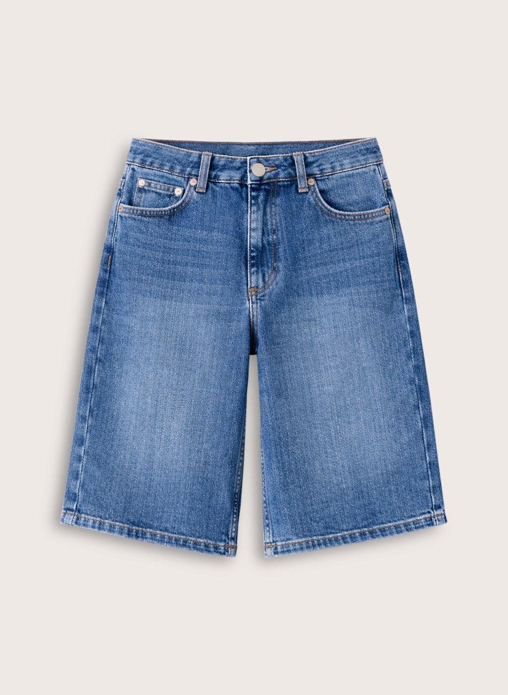 Britney Organic Cotton Stretch Denim Shorts - Washed Indigo Baukjen