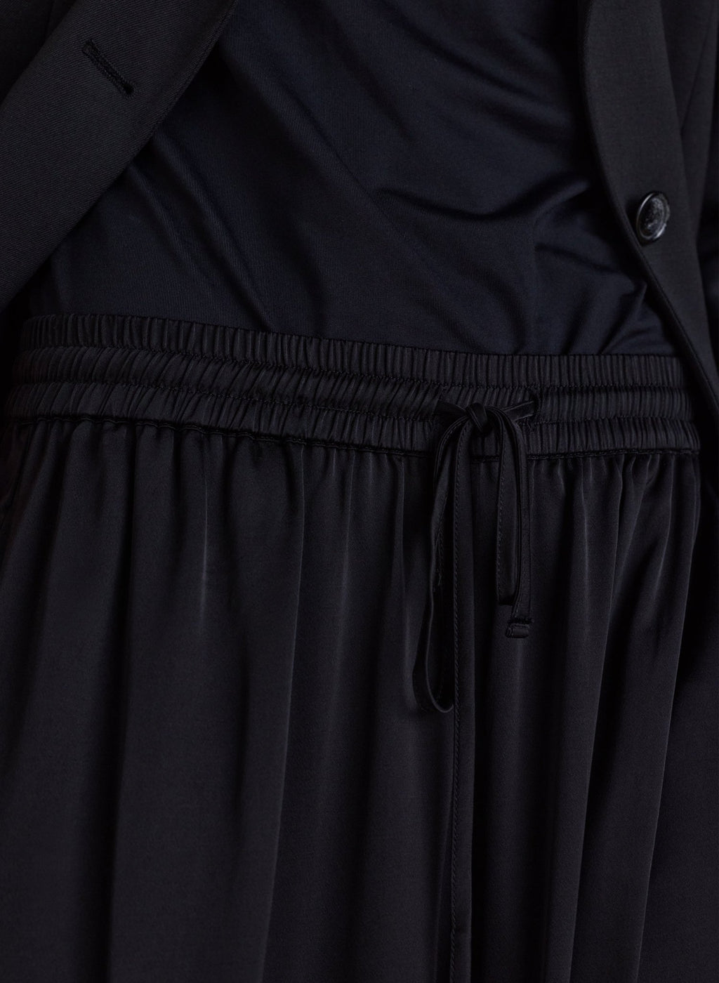 Brook Satin Balloon Trousers - Caviar Black Baukjen