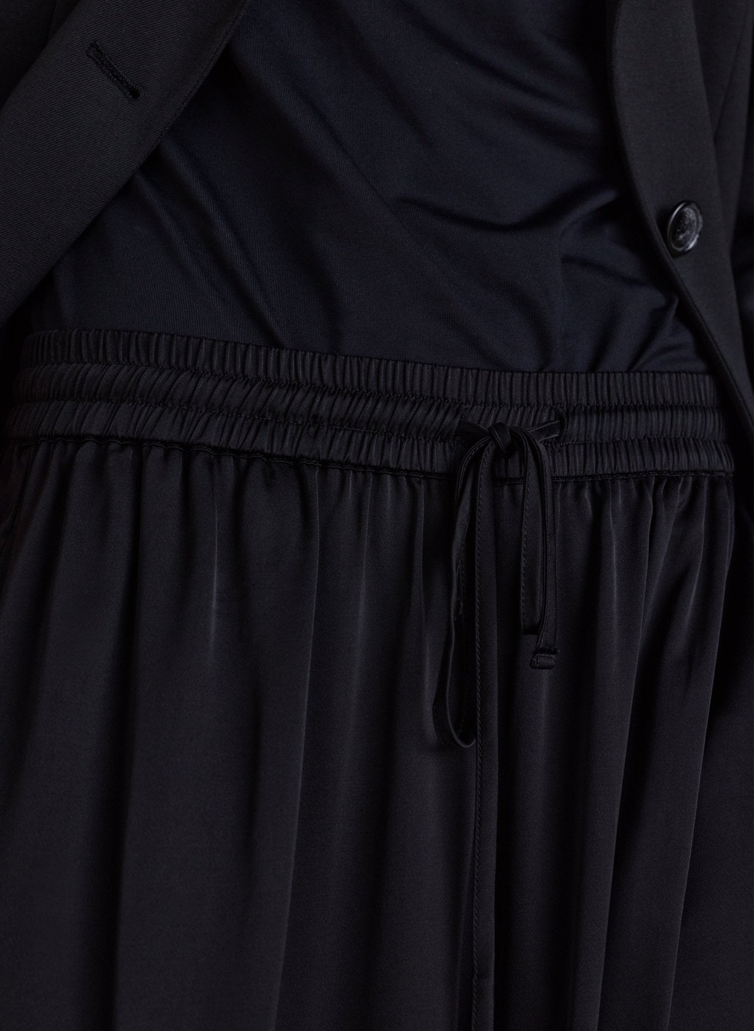 Brook Satin Balloon Trousers - Caviar Black Baukjen