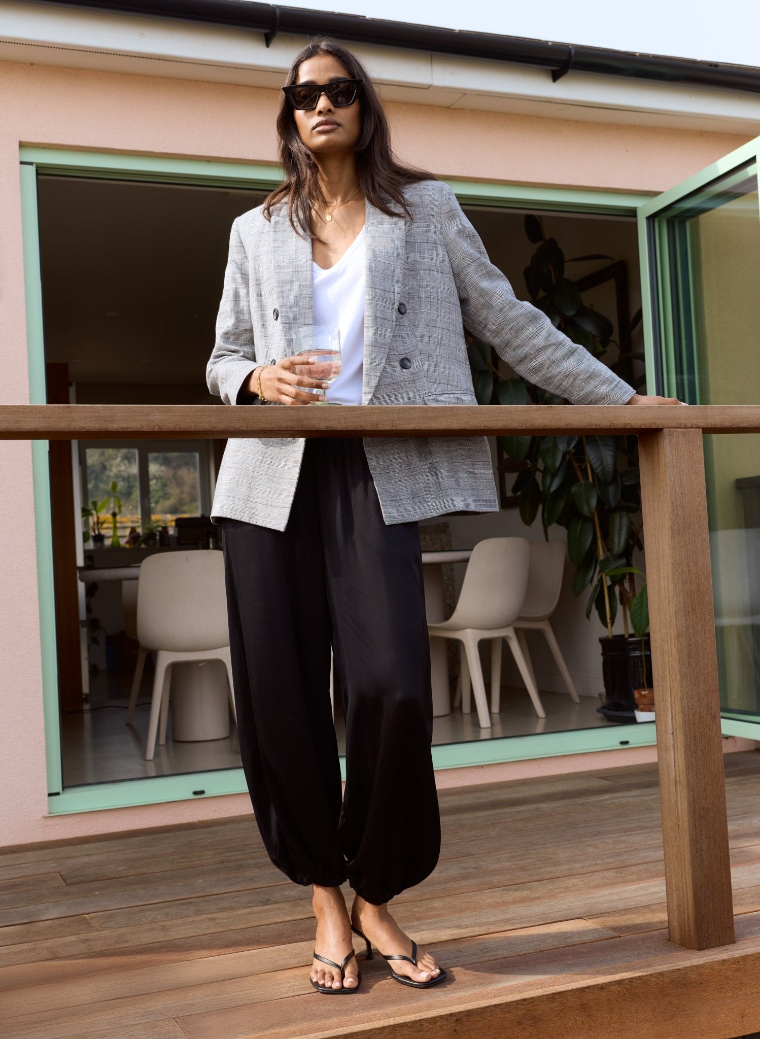 Brook Satin Balloon Trousers - Caviar Black Baukjen