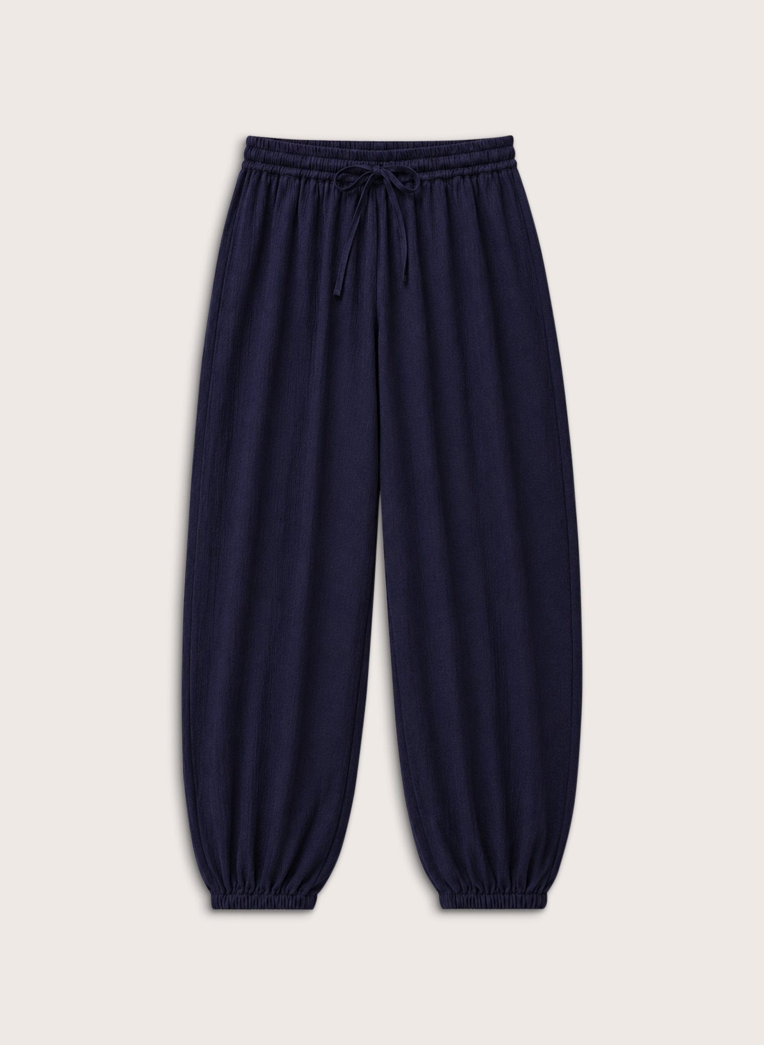 Brook Satin Balloon Trousers - Navy Baukjen