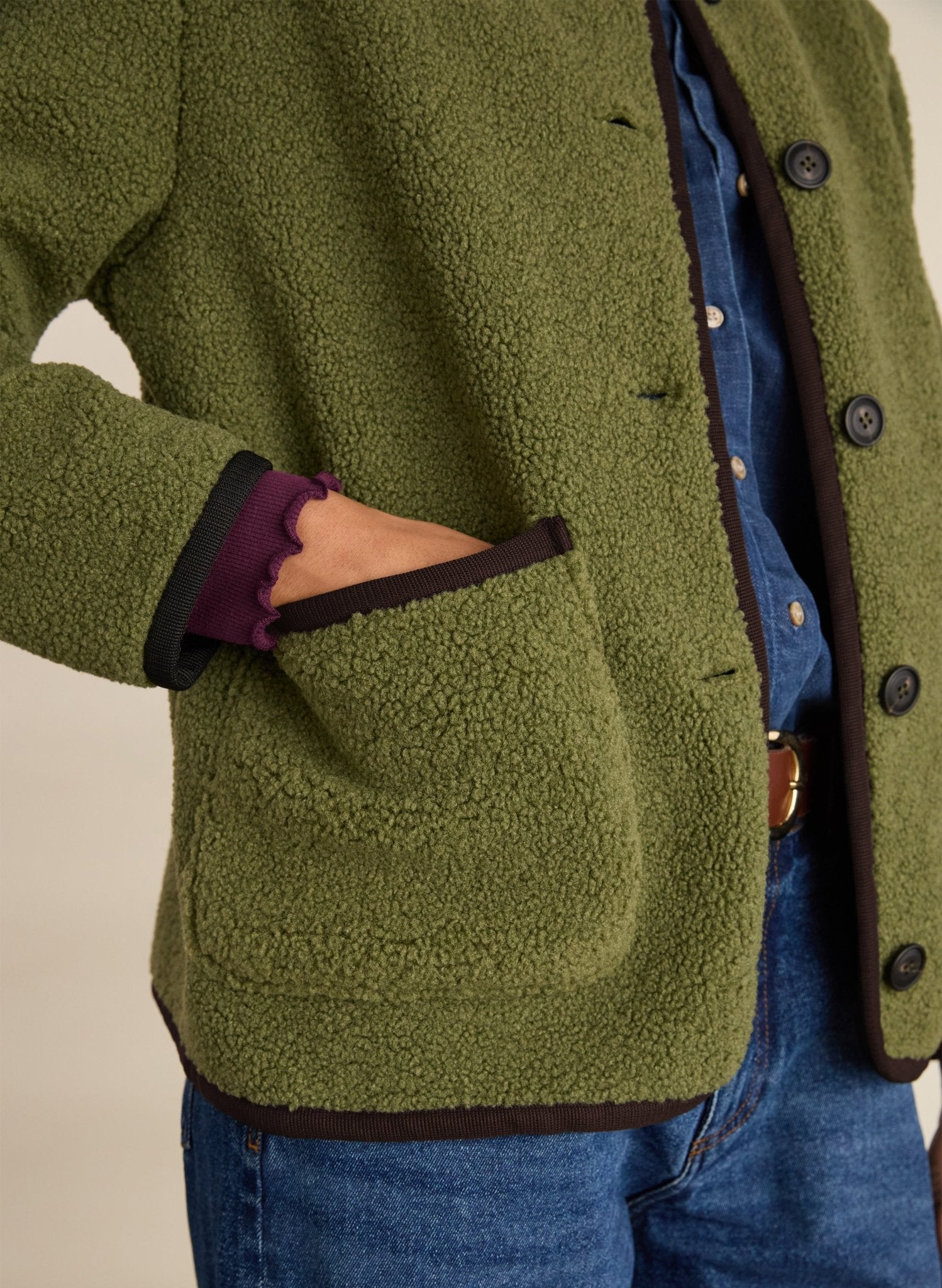 Caitlin Recycled Fleece - Khaki Baukjen