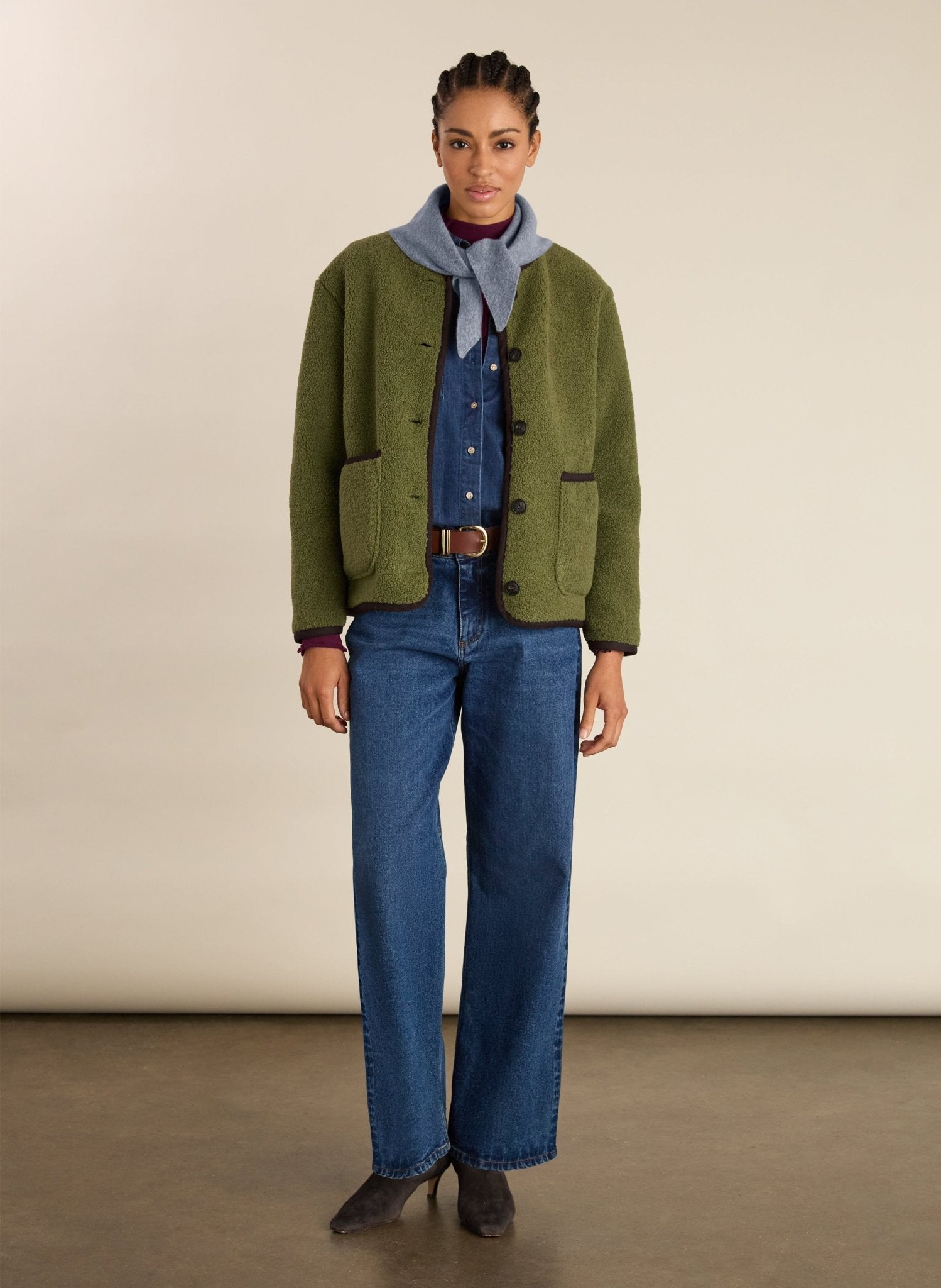 Caitlin Recycled Fleece - Khaki Baukjen