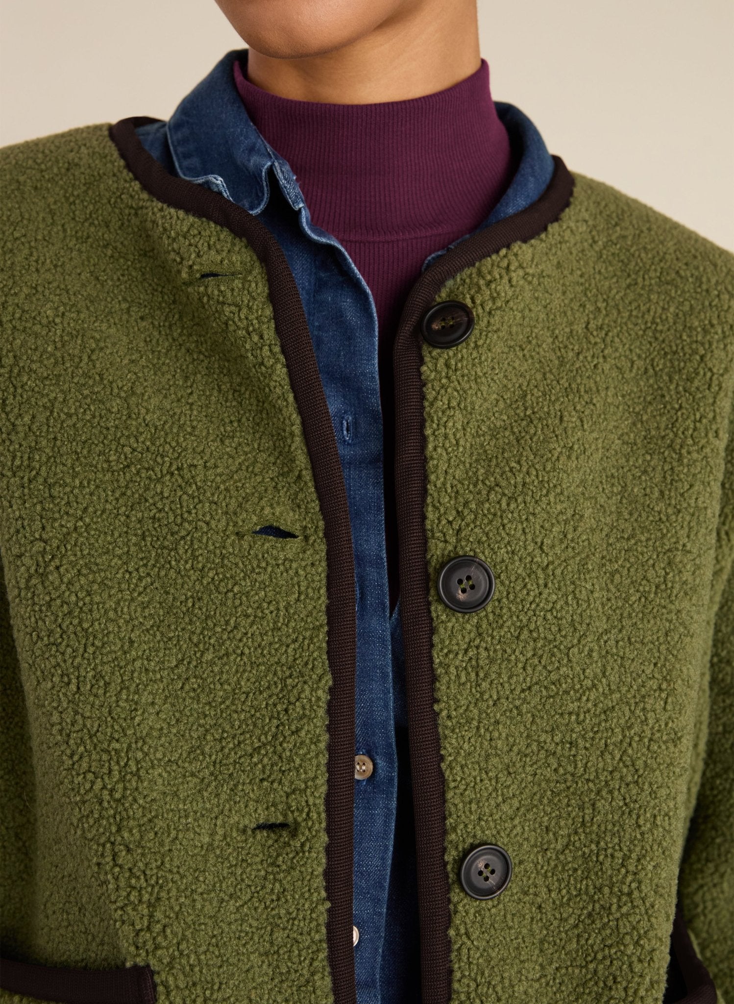 Caitlin Recycled Fleece - Khaki Baukjen