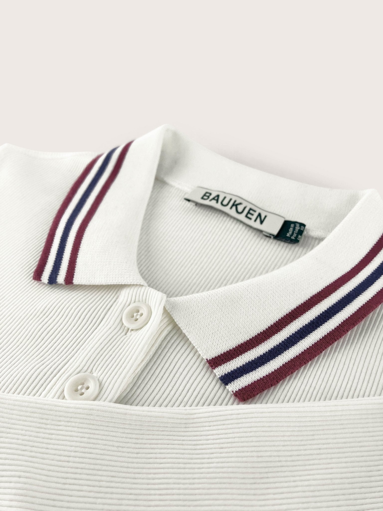 Cameron Organic Cotton Stripe Collar Top - Cream Baukjen