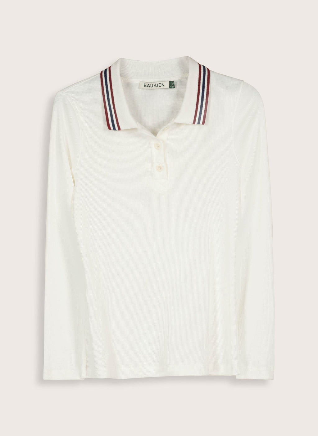 Cameron Organic Cotton Stripe Collar Top - Cream Baukjen