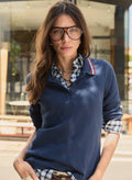 Cameron Organic Cotton Stripe Collar Top - Deep Indigo Baukjen