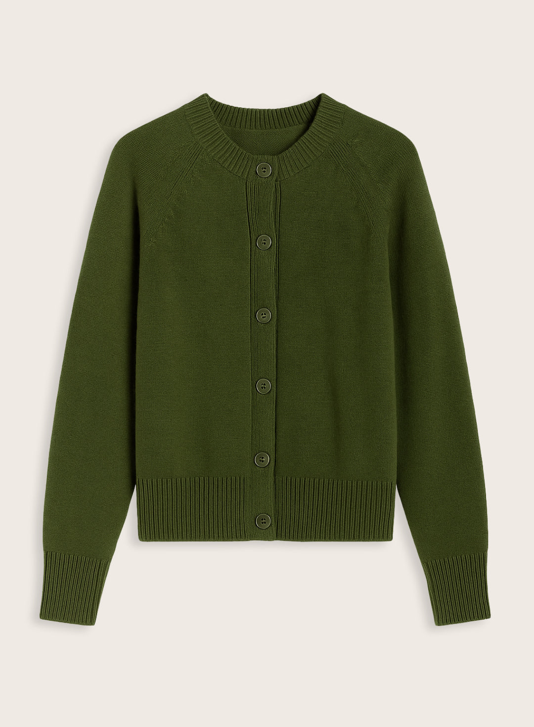 Suna Wool Blend Crew Neck Cardigan