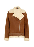 Carey Shearling Aviator Jacket - Tan Baukjen