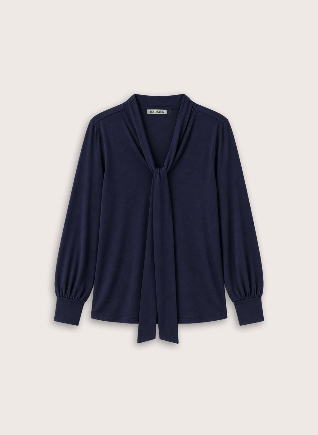 Carina Tie Neck Blouse - Navy Baukjen