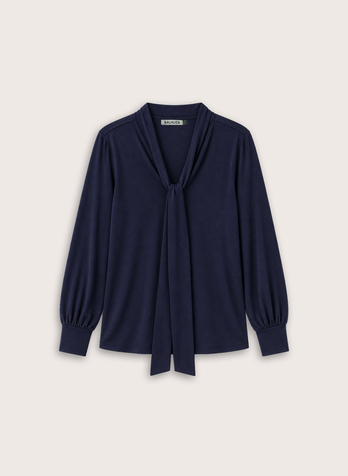 Carina Tie Neck Blouse - Navy Baukjen