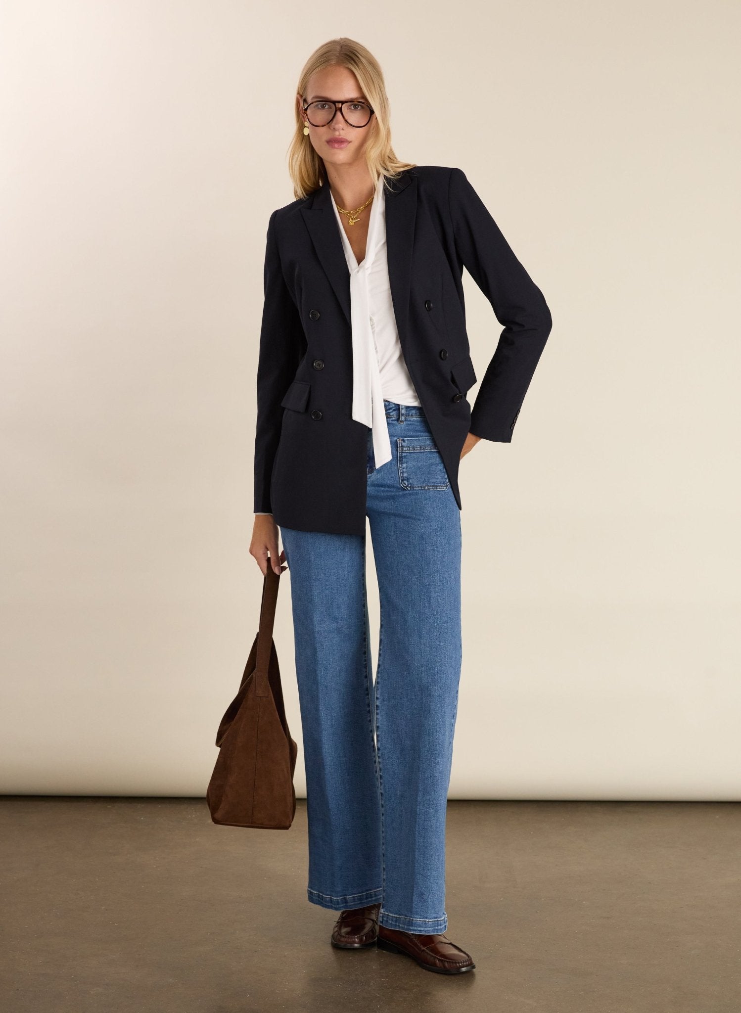 Carina Tie Neck Blouse - Pure White Baukjen