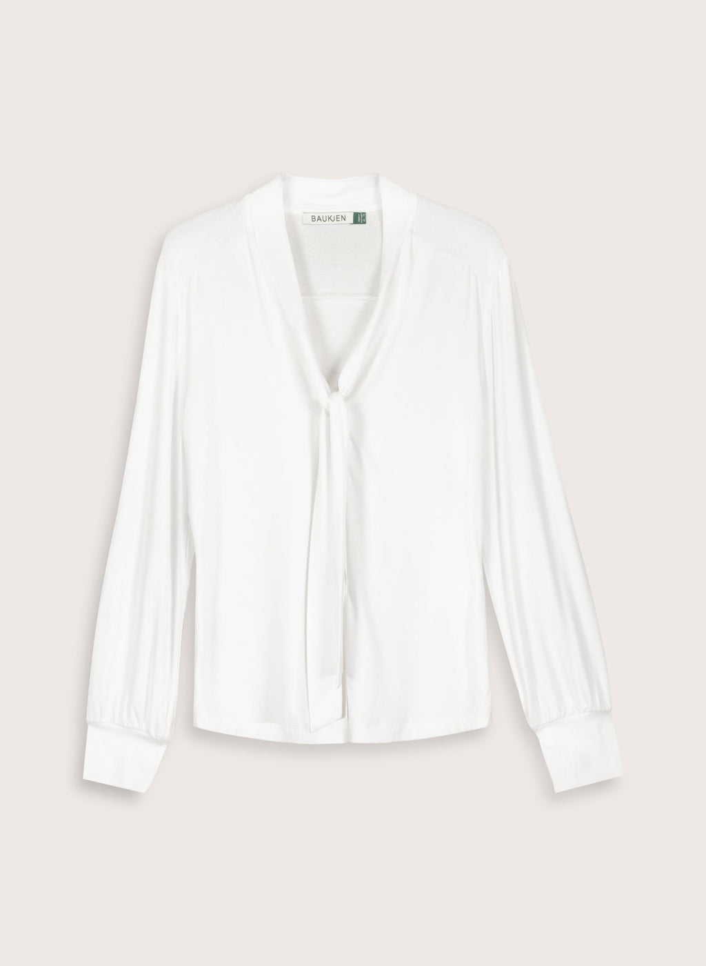 Carina Tie Neck Blouse - Pure White Baukjen