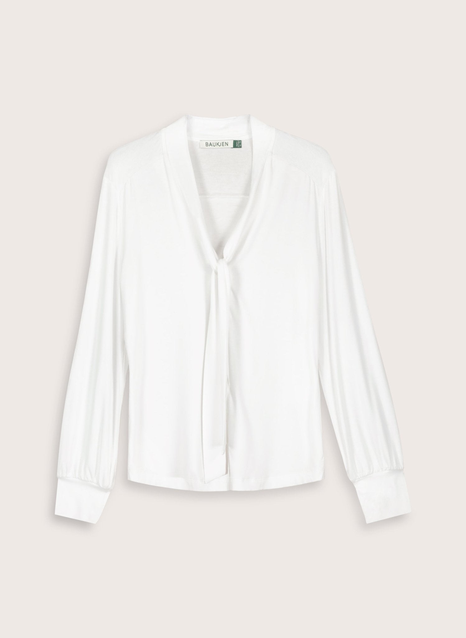Carina Tie Neck Blouse - Pure White Baukjen