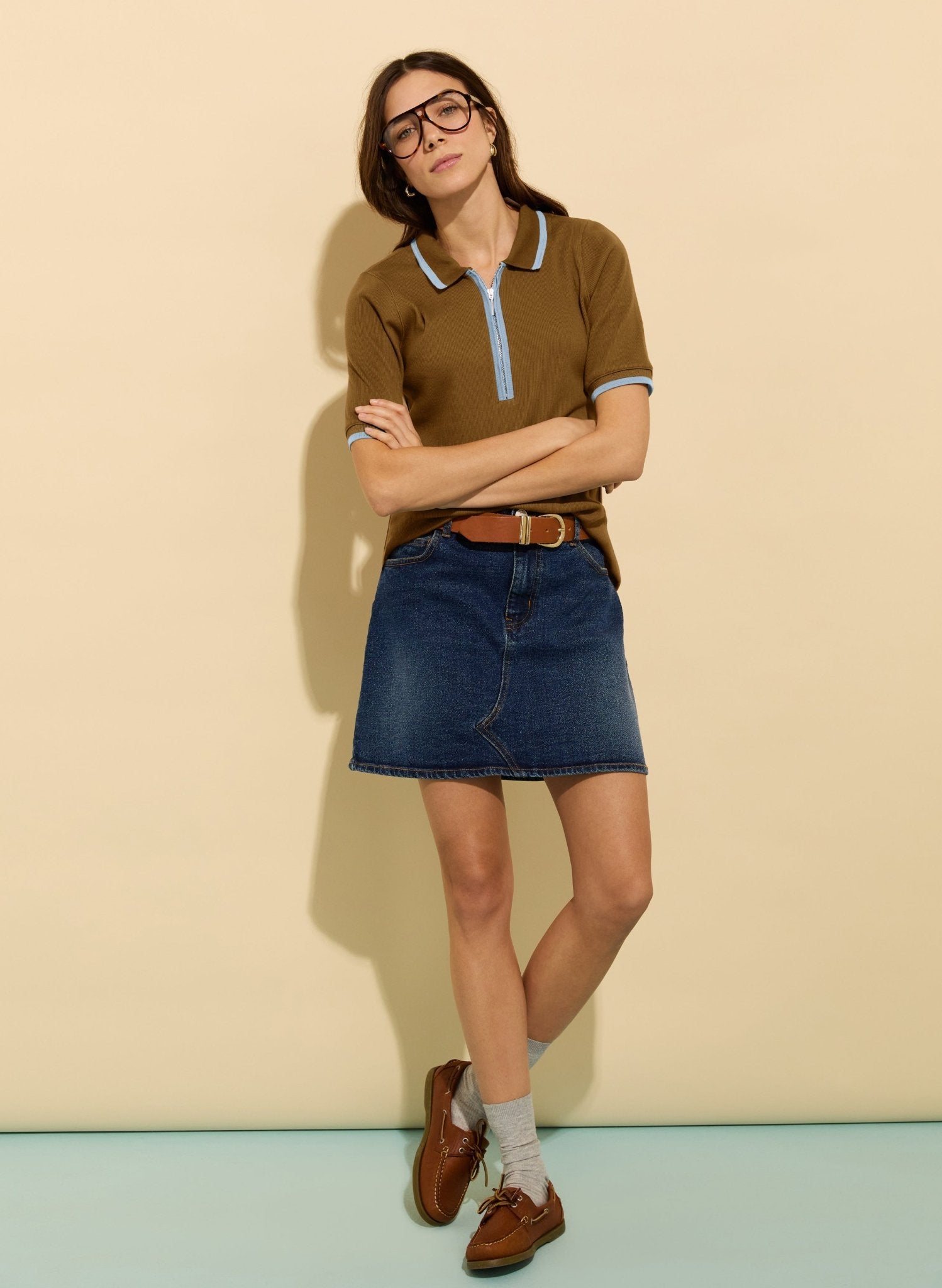 Carlitta Organic Cotton Skirt  - Dark Indigo Baukjen