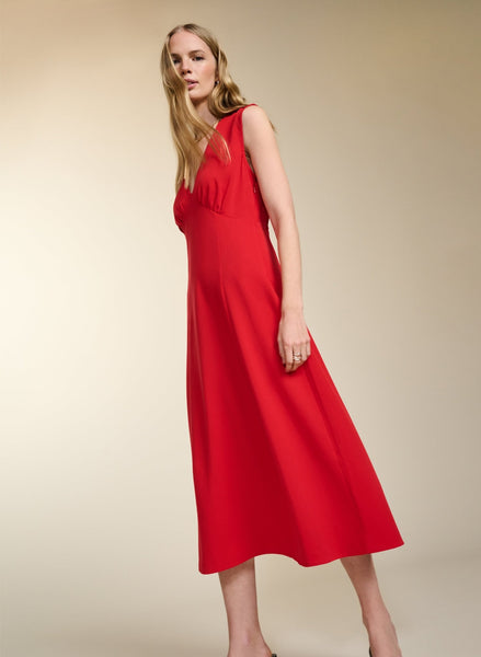 Carmen Dress with TENCEL - Crimson Red | Baukjen