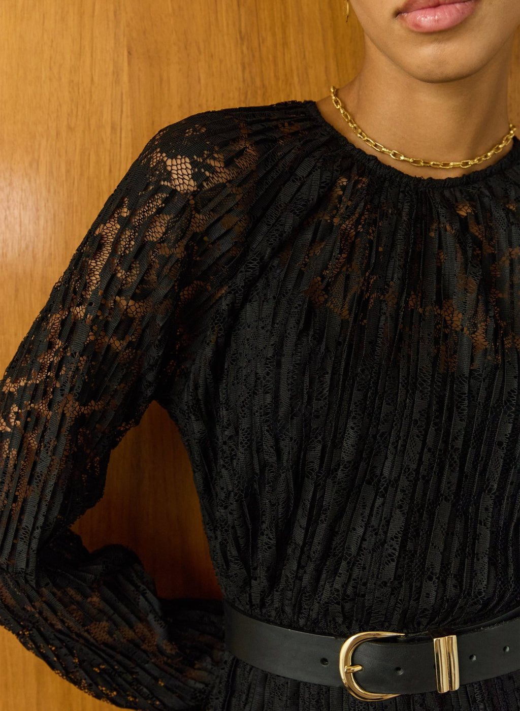 Caro Recycled Lace Midi Dress - Caviar Black Baukjen
