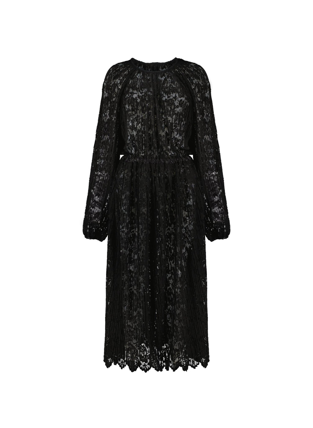 Caro Recycled Lace Midi Dress - Caviar Black Baukjen