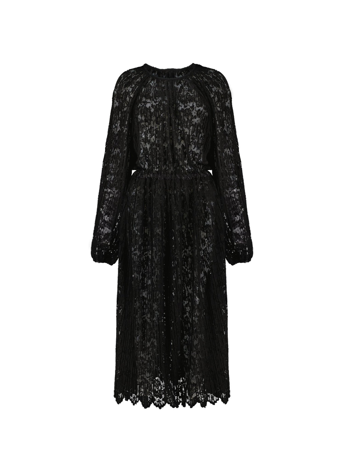 Caro Recycled Lace Midi Dress - Caviar Black Baukjen