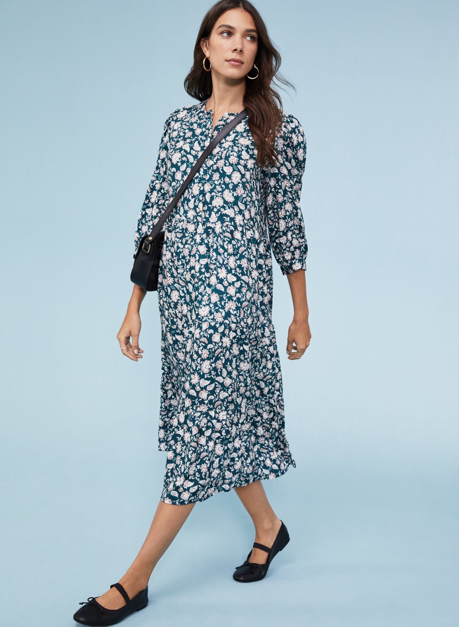 Carol Dress with LENZING™ ECOVERO™ - Dark Cedar Saraca Baukjen