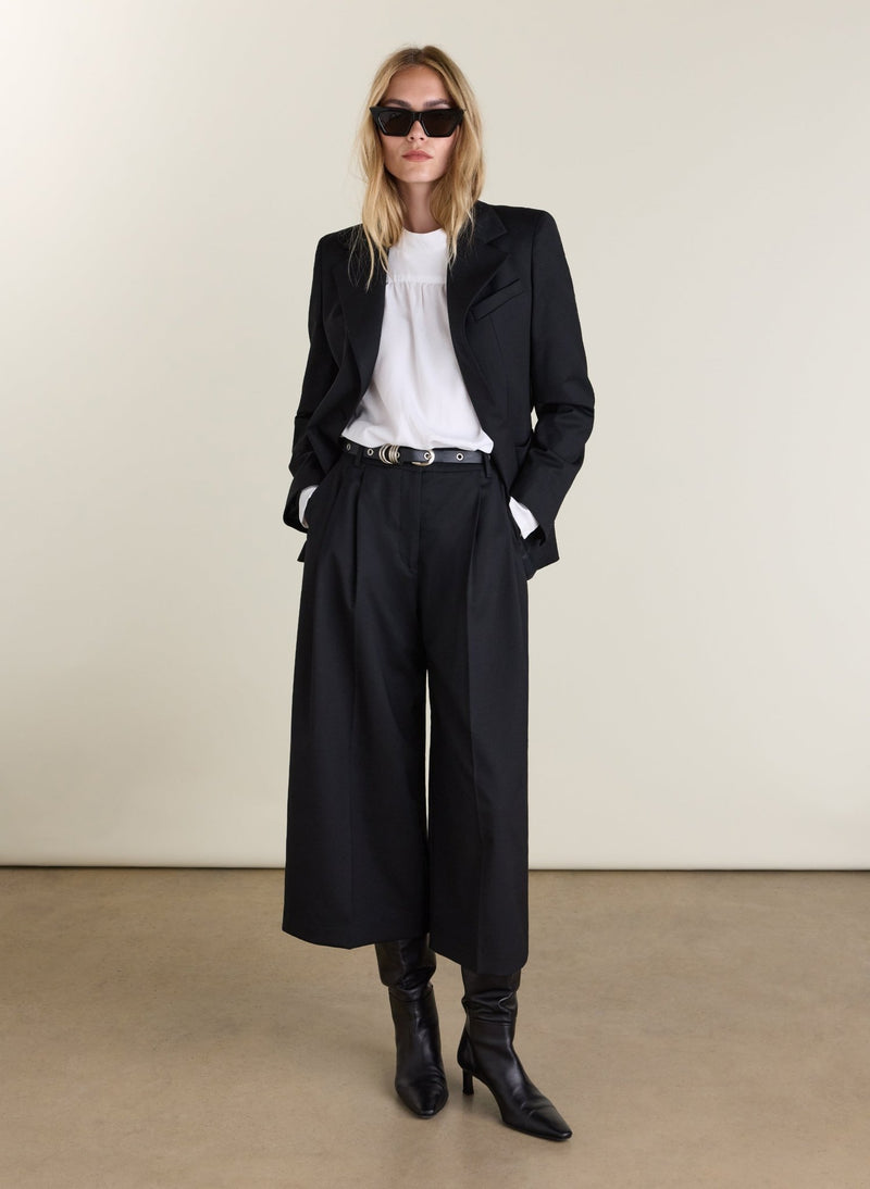 Carole Tailored Culottes - Black Baukjen