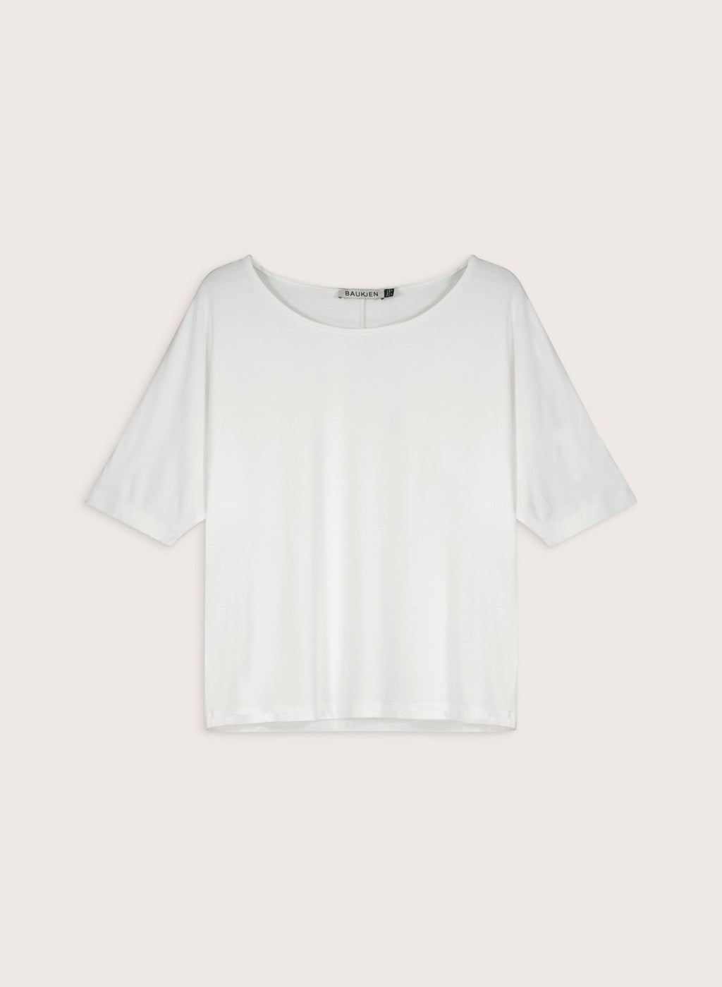 Carrie Relaxed Boat Neck Tee - Pure White Baukjen