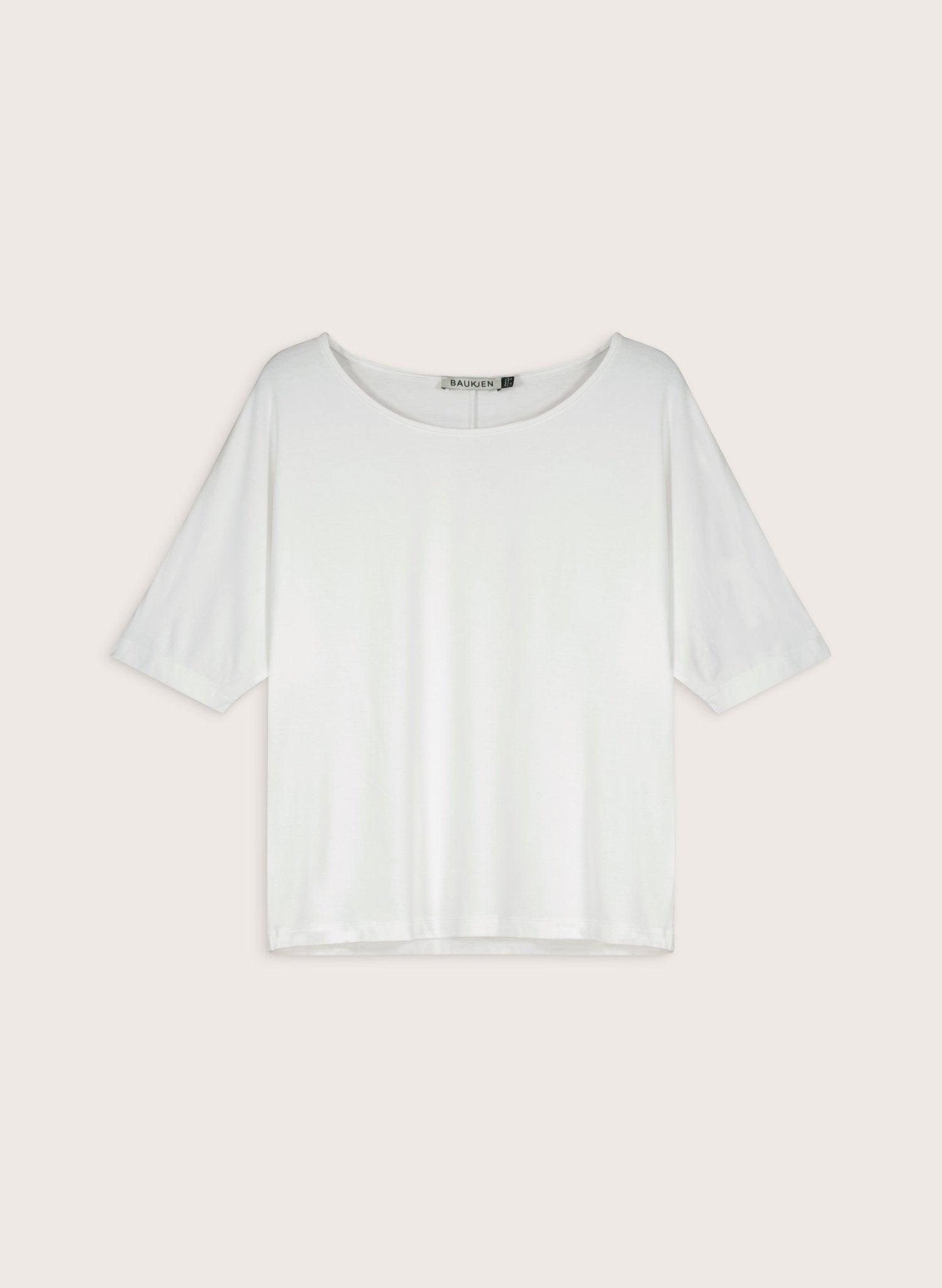 Carrie Relaxed Boat Neck Tee - Pure White Baukjen
