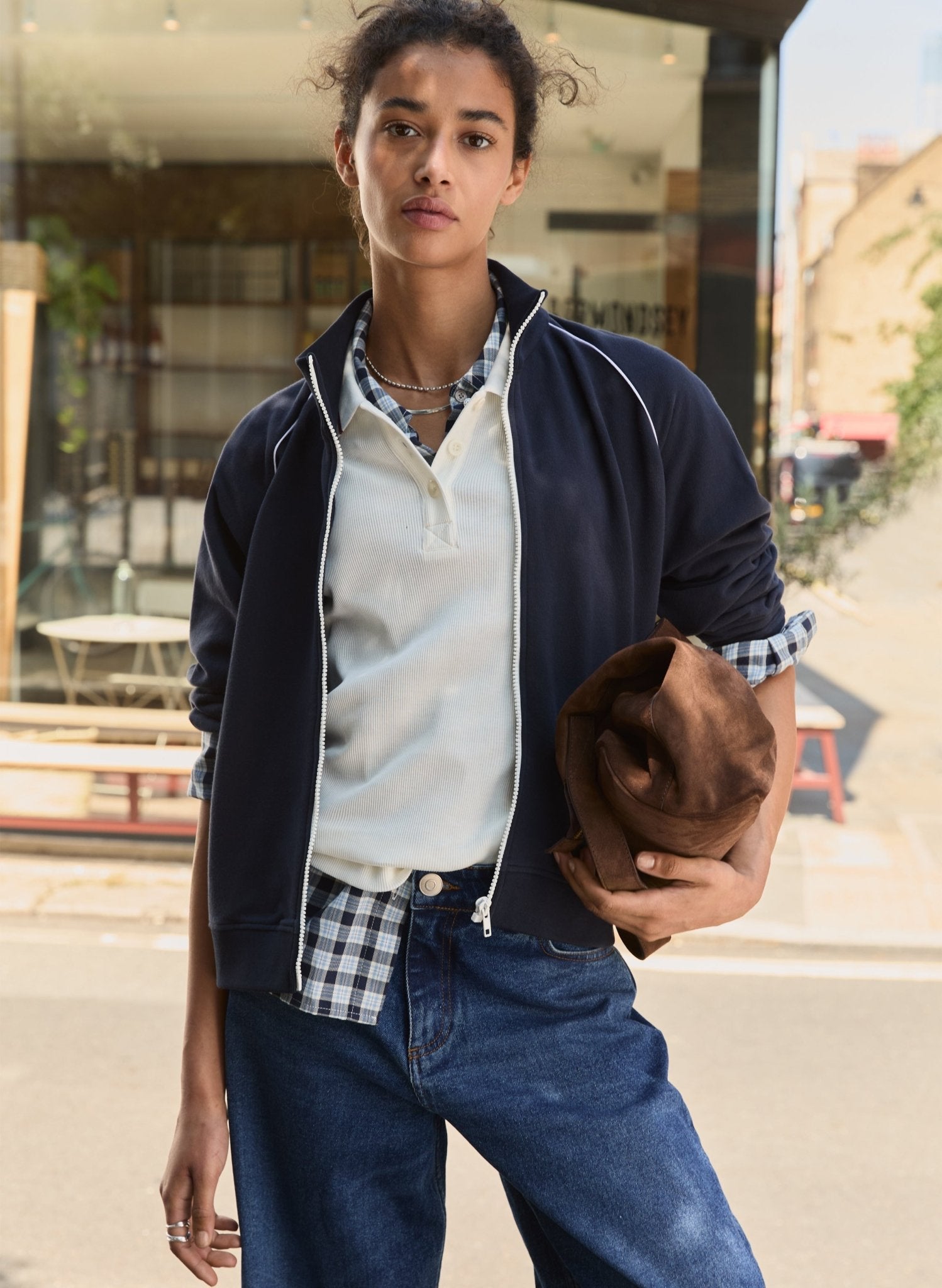 Carter Organic Cotton Zip Through Sweatshirt - Classic Navy Baukjen