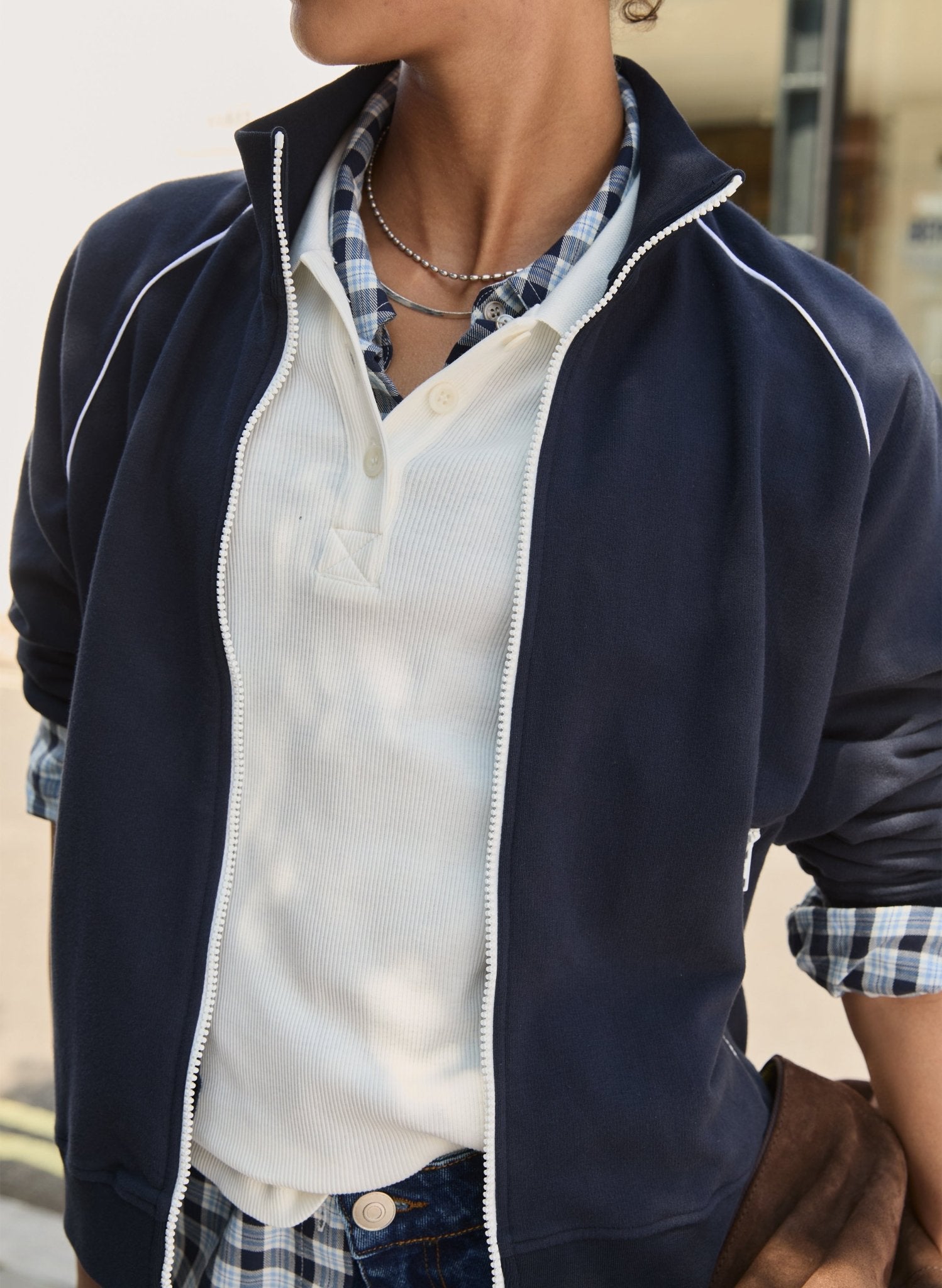 Carter Organic Cotton Zip Through Sweatshirt - Classic Navy Baukjen