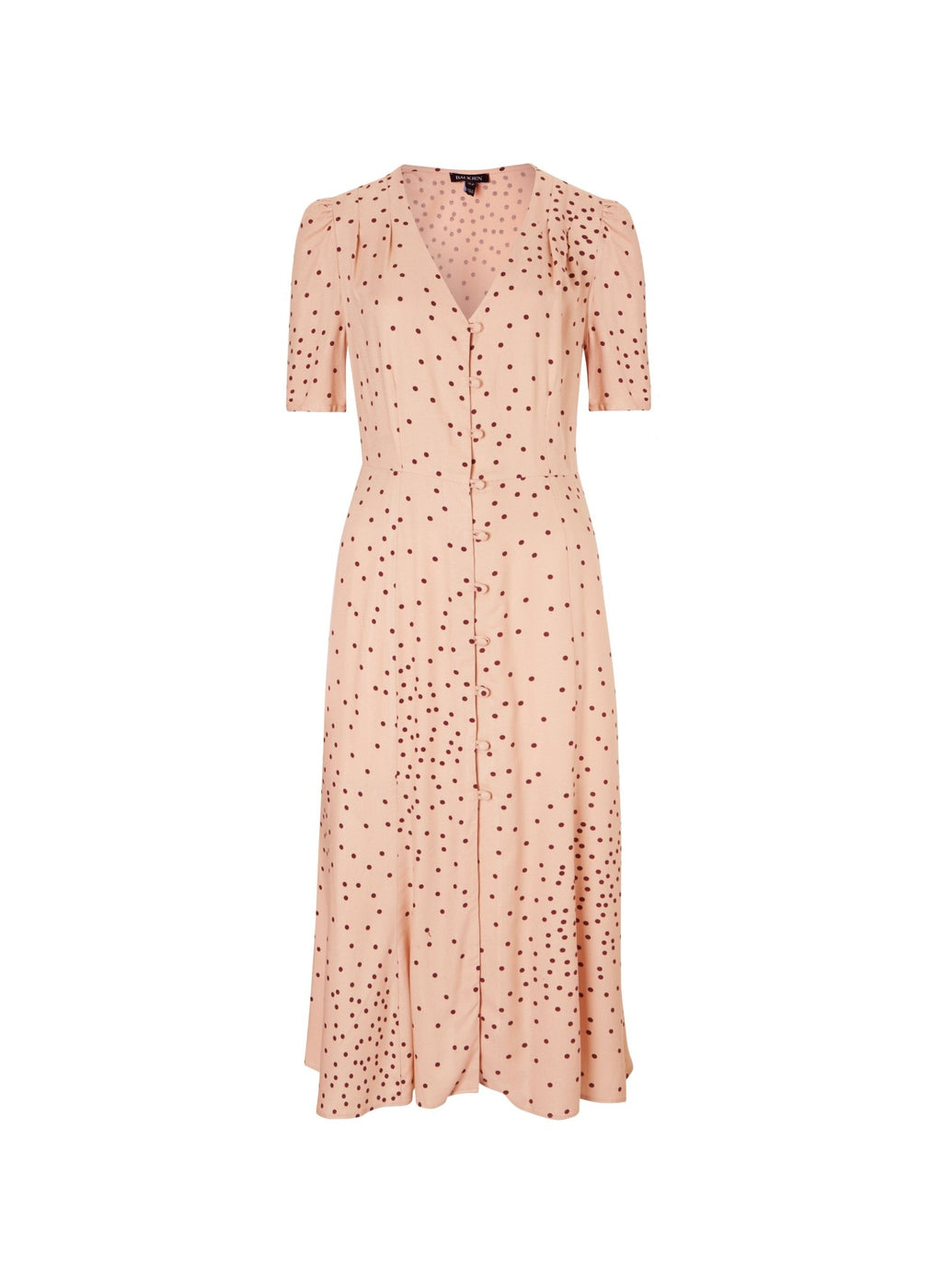 Casey Dress - Light Peach Polka Baukjen