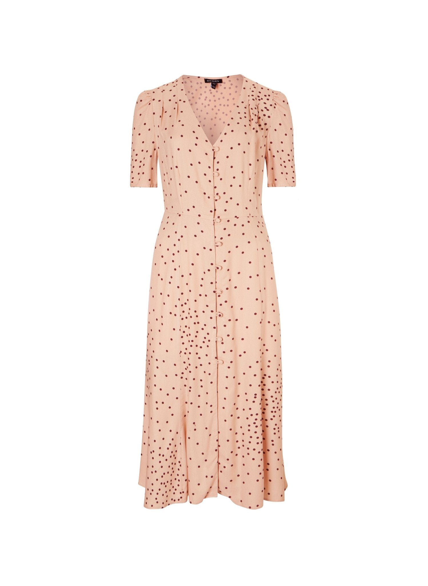 Casey Dress - Light Peach Polka Baukjen