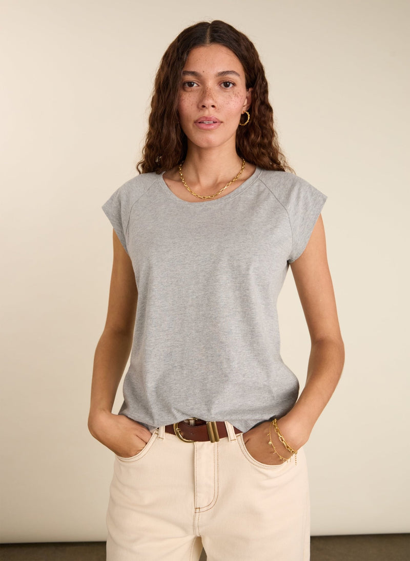 Catherine Organic Cotton Tee - Grey Marl Baukjen