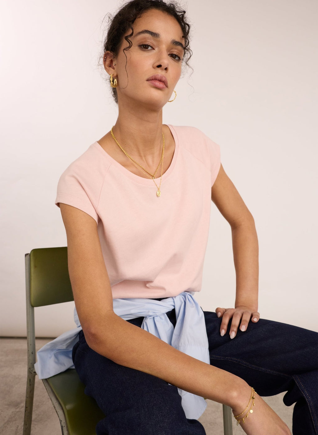 Catherine Organic Cotton Tee - Powder Pink Baukjen