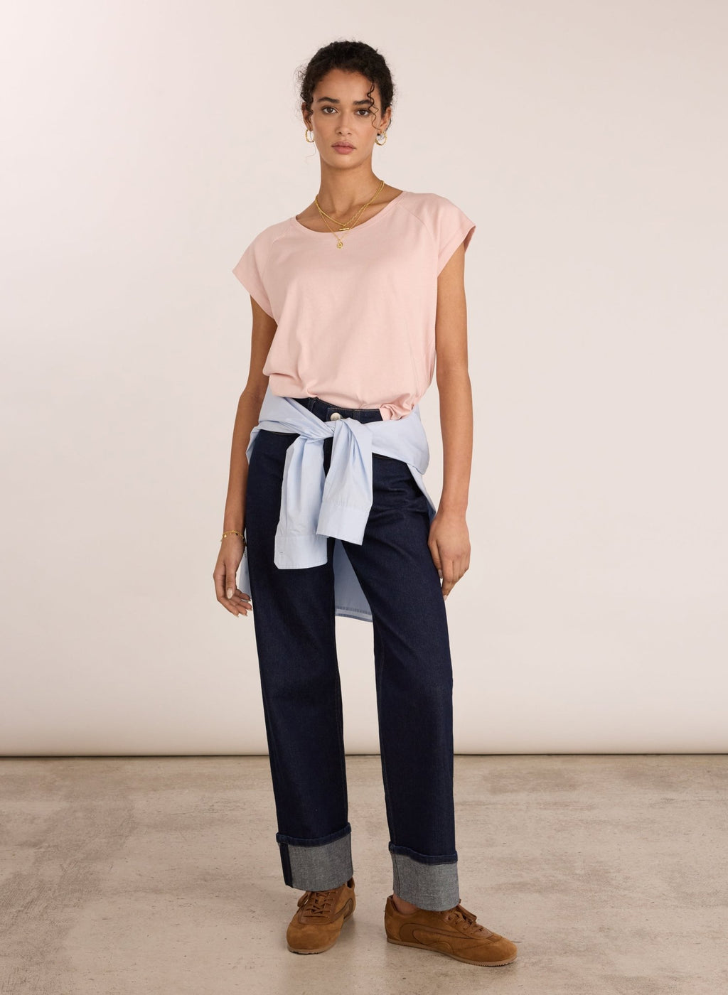 Catherine Organic Cotton Tee - Powder Pink Baukjen