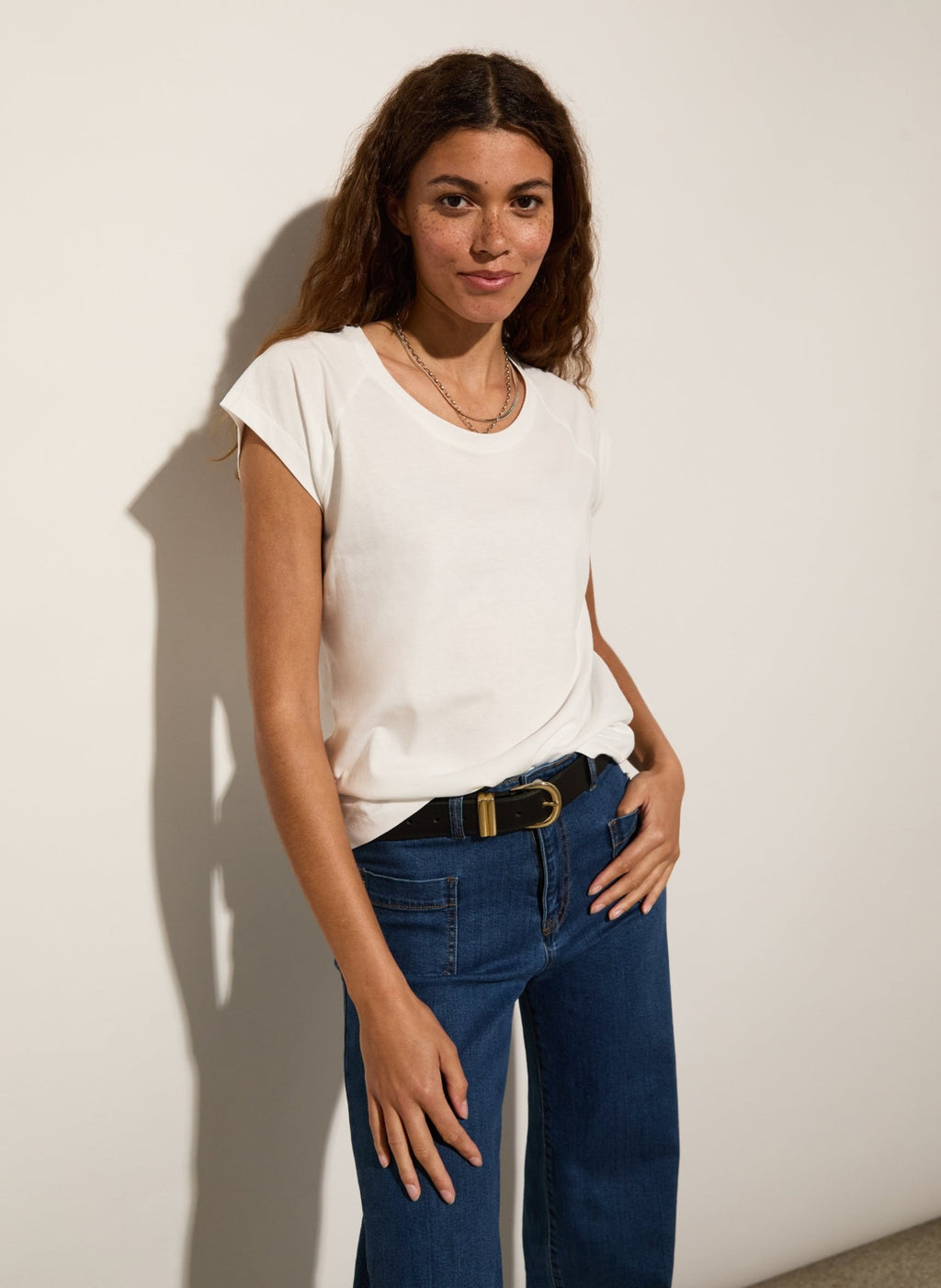 Catherine Organic Cotton Tee - Pure White Baukjen