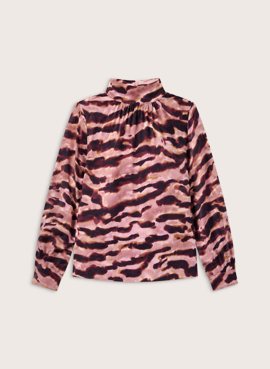 Cece Strong Shoulder Blouse - Burgundy Wave Baukjen