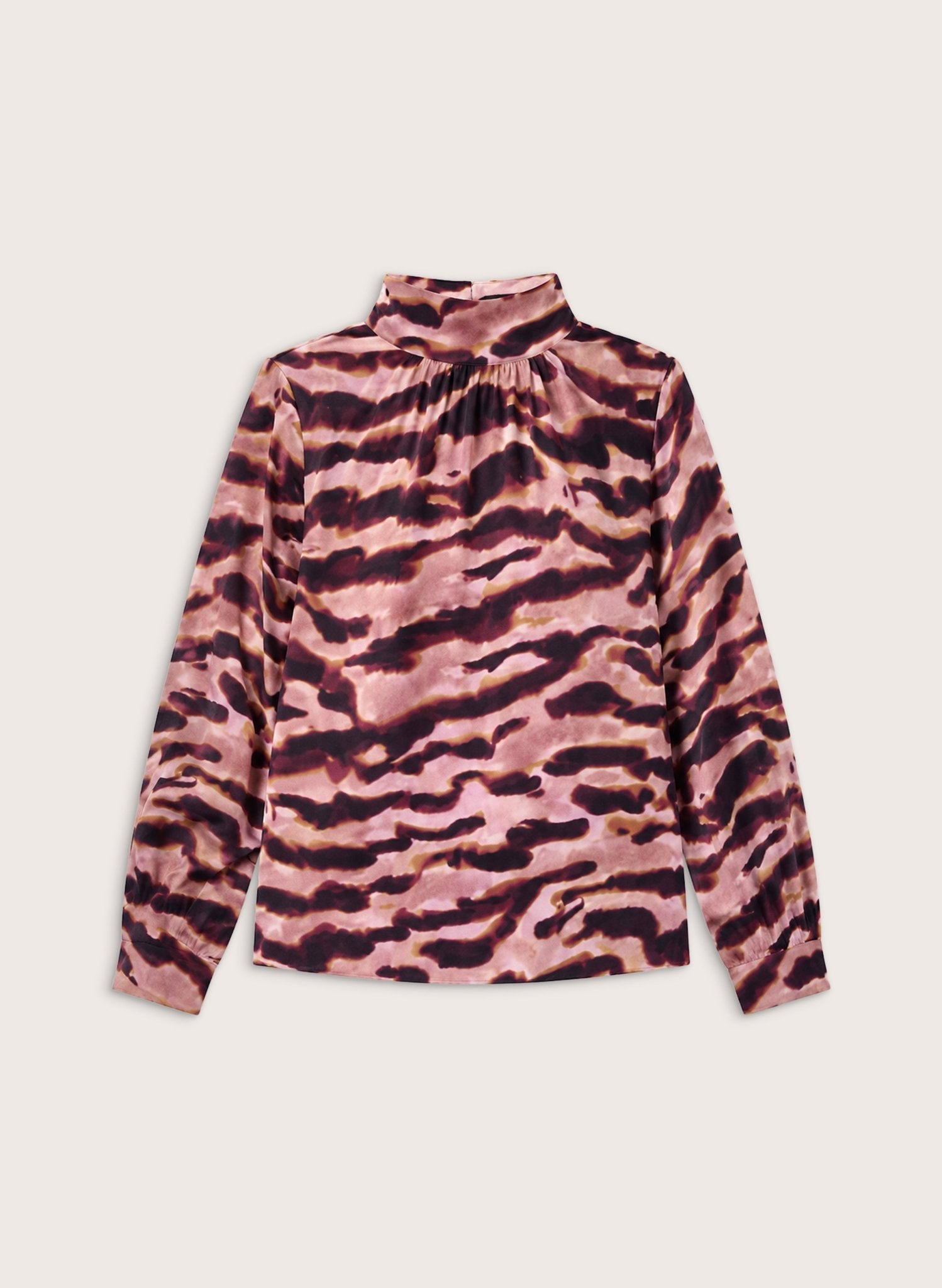 Cece Strong Shoulder Blouse - Burgundy Wave Baukjen