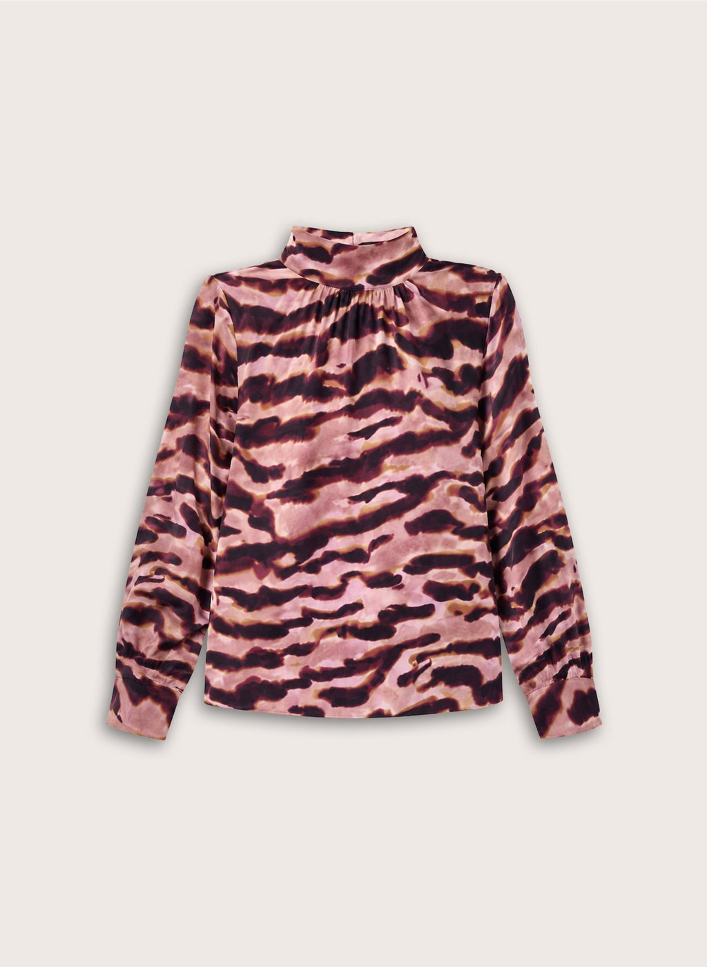 Cece Strong Shoulder Blouse - Burgundy Wave Baukjen