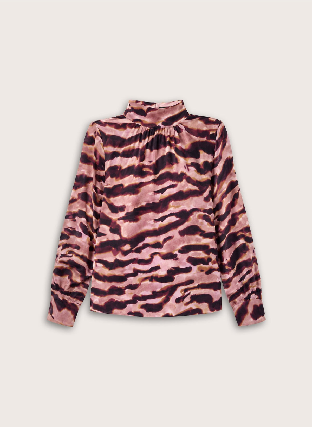 Cece Strong Shoulder Blouse - Burgundy Wave Baukjen
