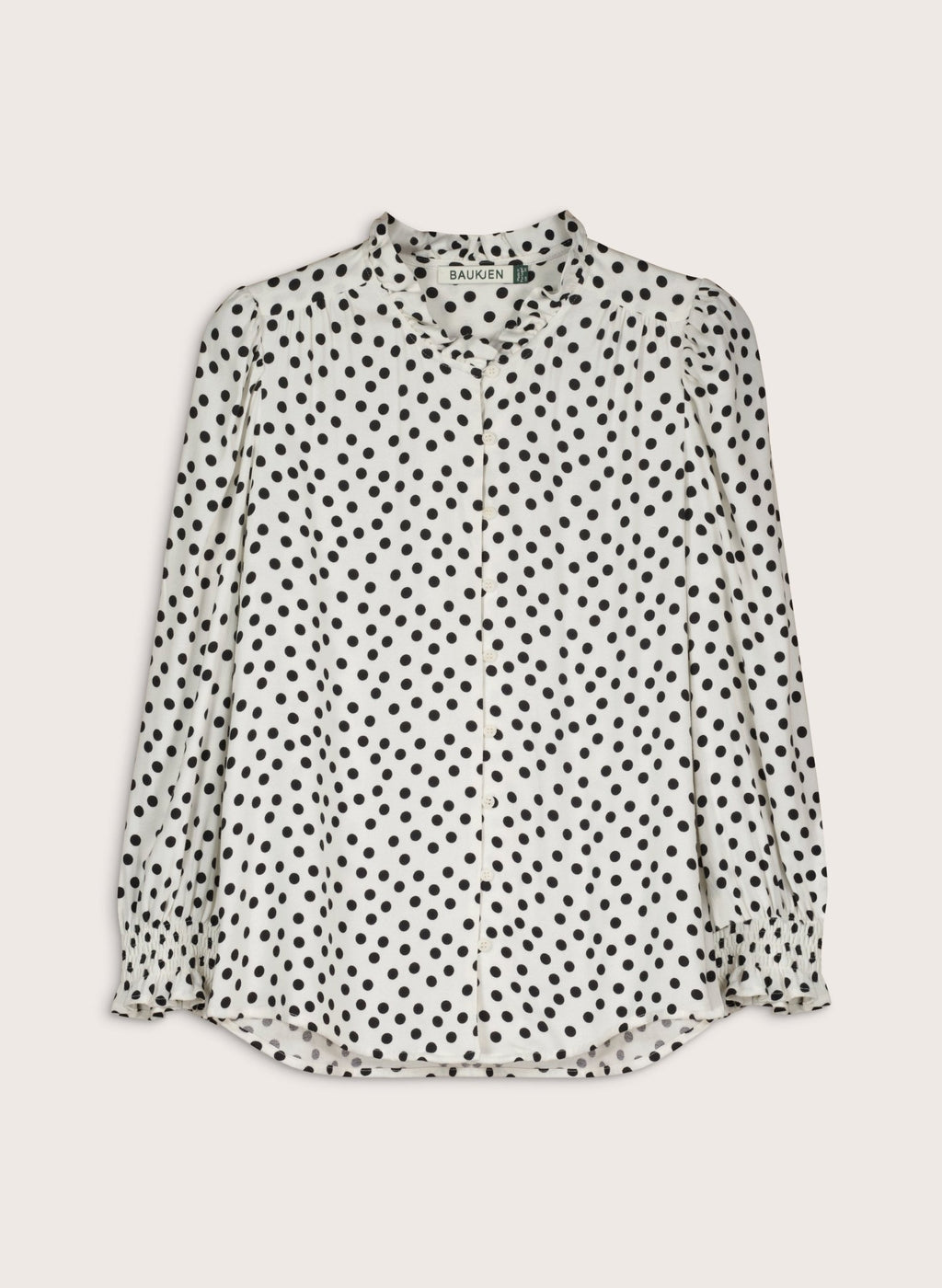 Cela Printed Blouse - Cream Polka Baukjen